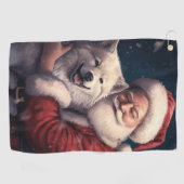 Serviette De Golf Akita avec Noël du Père Noël (Horizontal)