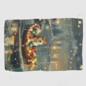 Serviette De Golf Akita Christmas Festive Voyage (Horizontal)