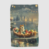 Serviette De Golf Akita Christmas Festive Voyage (Devant)