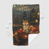 Serviette De Golf Akita Christmas Festive Voyage (En situation)