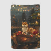 Serviette De Golf Akita Christmas Festive Voyage (Devant)