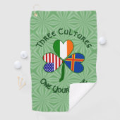 Serviette De Golf Ålander Irlandais American Flags Shamrock personna (En situation)
