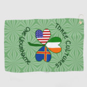 Serviette De Golf Ålander Irlandais American Flags Shamrock personna (Horizontal)
