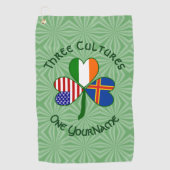 Serviette De Golf Ålander Irlandais American Flags Shamrock personna (Devant)