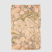 Serviette De Golf Alfonse Mucha Art Nouveau Peonies (Devant)