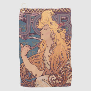 Serviette De Golf Alfonse Mucha Job Art Nouveau femme