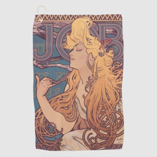 Serviette De Golf Alfonse Mucha Job Art Nouveau femme (Devant)