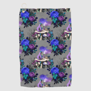 Serviette De Golf Alice au pays des merveilles Fleurs de la chenille