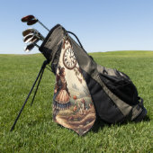 Serviette De Golf Alice & Cheshire Cat: Whimsical Wonderland Fantasy (Vert)