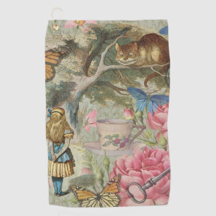 Serviette De Golf Alice Cheshire Chat Wonderland Tree Garden