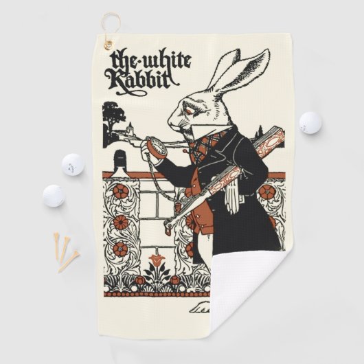 Serviette De Golf Alice Lapin Blanc Classique Wonderland (En situation)