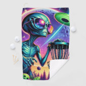 Serviette De Golf Alien Disk Golf (En situation)