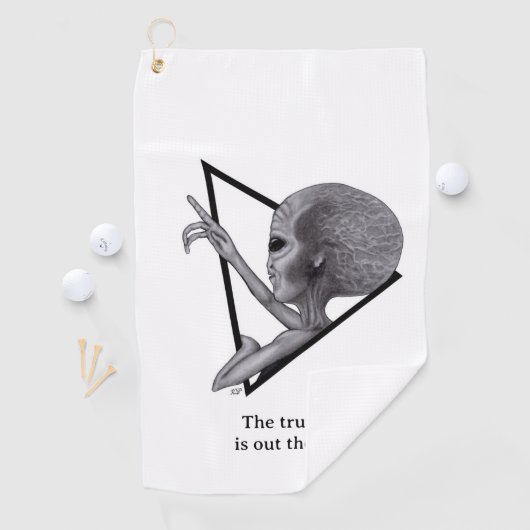 Serviette De Golf Alien gris, la vérité est là (En situation)