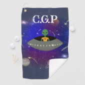 Serviette De Golf Alien in a Spaceship Wearing a New Mexico t-shirt (En situation)