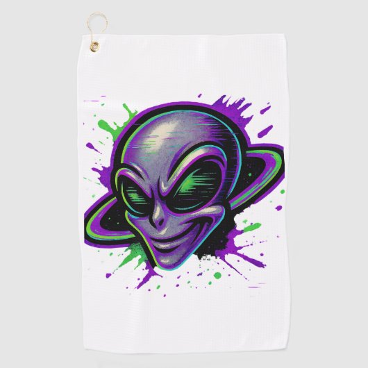 Serviette De Golf Alien Tir Méchant (Devant)