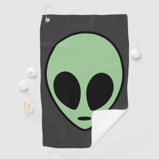 Serviette De Golf Alien vert (En situation)