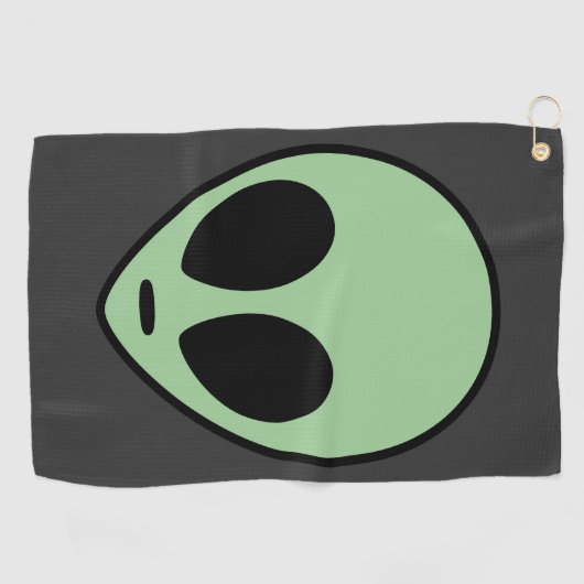 Serviette De Golf Alien vert (Horizontal)
