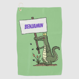 Serviette De Golf Aligator de crocodile drôle avec dessin animé