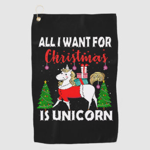 Serviette De Golf All I Want For Christmas Is Unicorn