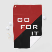 Serviette De Golf Allez pour géométrique moderne rouge et noir il (En situation)