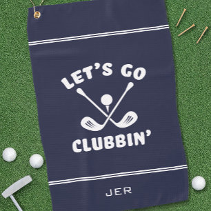 Serviette De Golf Allons danser en boite Rigolo Golfeur Bleu