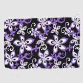 SERVIETTE DE GOLF ALOHA HAWAII (NOIR/LAVENDER) (Horizontal)