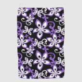 SERVIETTE DE GOLF ALOHA HAWAII (NOIR/LAVENDER) (Devant)