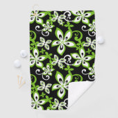 SERVIETTE DE GOLF ALOHA HAWAII (NOIR/LIME) (En situation)
