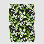 SERVIETTE DE GOLF ALOHA HAWAII (NOIR/LIME) (Devant)