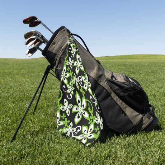 SERVIETTE DE GOLF ALOHA HAWAII (NOIR/LIME) (Vert)