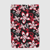 serviette de golf ALOHA HAWAII (NOIR/ROUGE) (Devant)