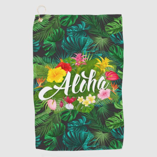 Serviette De Golf Aloha sous les tropiques  (Devant)