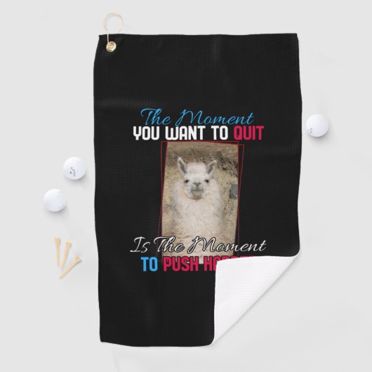 Serviette De Golf Alpaca Llama - Push Harder Encouragement (En situation)
