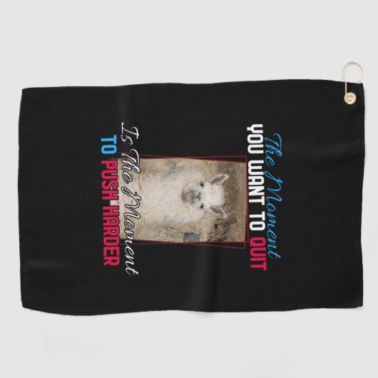 Serviette De Golf Alpaca Llama - Push Harder Encouragement (Horizontal)