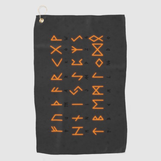 Serviette De Golf Alphabet Runic Viking (Devant)