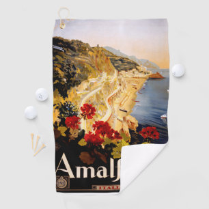 Serviette De Golf Amalfi Italie Poster de voyage Graphique d'art