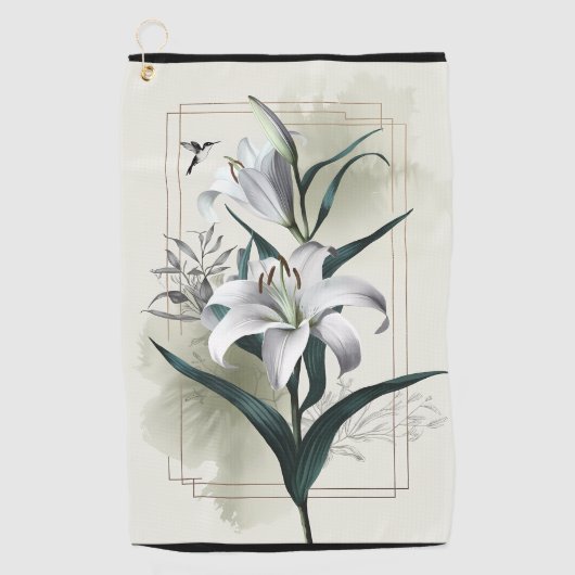 Serviette De Golf Amazon Lily Art - Style or & Scandi (Devant)