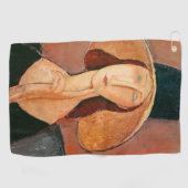 Serviette De Golf Amedeo Modigliani - Jeanne Hebuterne en grand Casq (Horizontal)