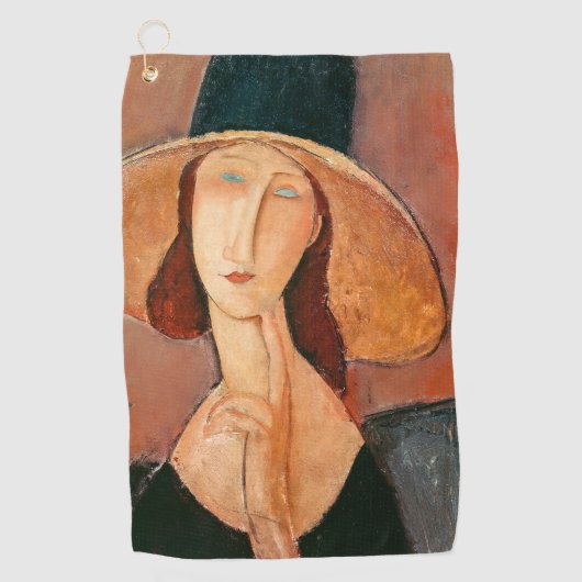 Serviette De Golf Amedeo Modigliani - Jeanne Hebuterne en grand Casq (Devant)