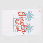 Serviette De Golf Amelia Island Florida Beach Coral Surf Souvenir (Horizontal)