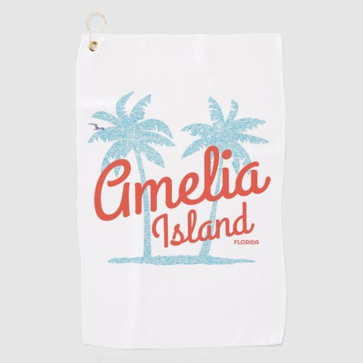 Serviette De Golf Amelia Island Florida Beach Coral Surf Souvenir (Devant)