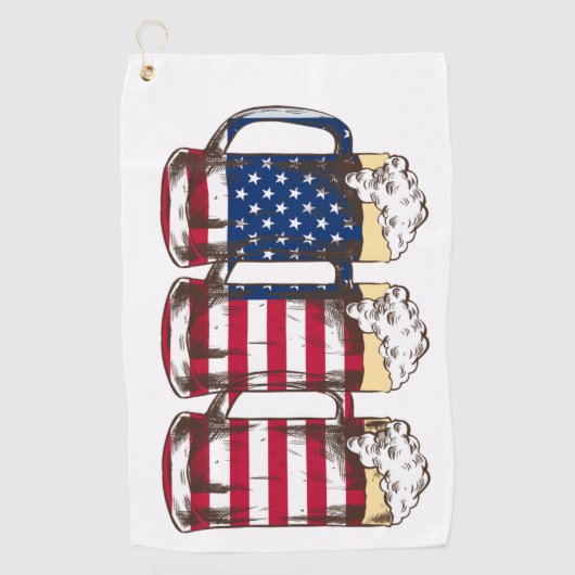 Serviette de golf AMERICAN Beer (Devant)