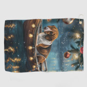 Serviette De Golf American English Foxhound Christmas Festive Voyage (Horizontal)