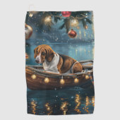 Serviette De Golf American English Foxhound Christmas Festive Voyage (Devant)