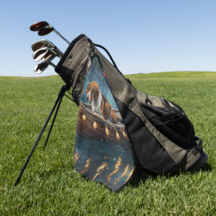 Serviette De Golf American English Foxhound Christmas Festive Voyage