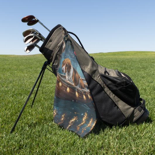 Serviette De Golf American English Foxhound Christmas Festive Voyage (Vert)