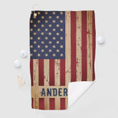 Serviette De Golf American Flag Rustique Personnalisé Patriotique (En situation)