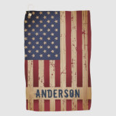 Serviette De Golf American Flag Rustique Personnalisé Patriotique (Devant)