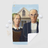 Serviette De Golf American gothique classique peinture Grant Wood (En situation)