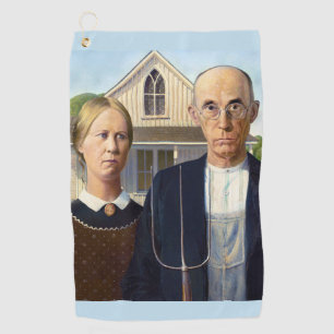 Serviette De Golf American gothique classique peinture Grant Wood